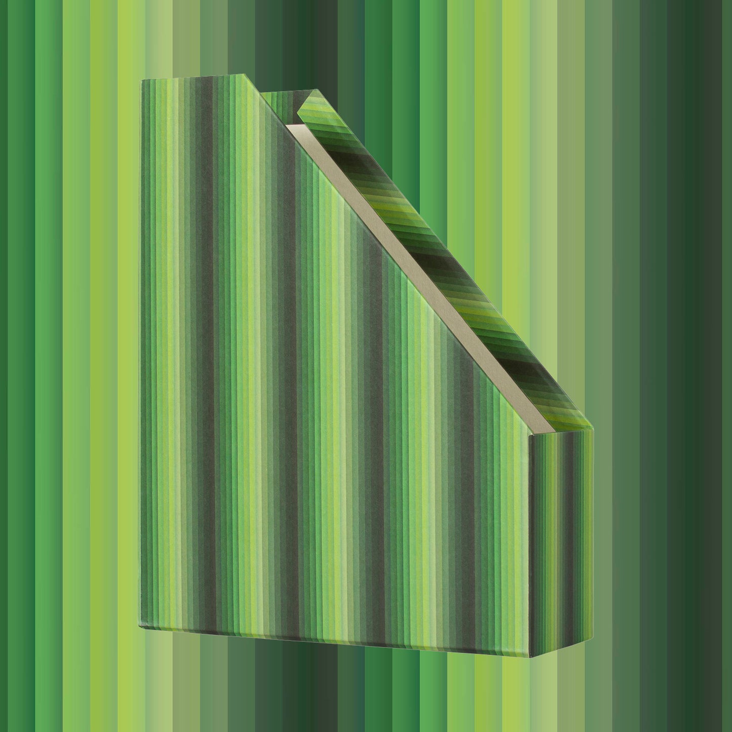 Magazine File - Green Undulating Stripes