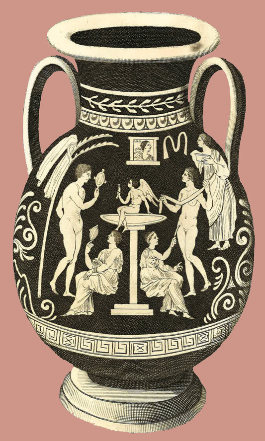Greek Urn Print - Coral II