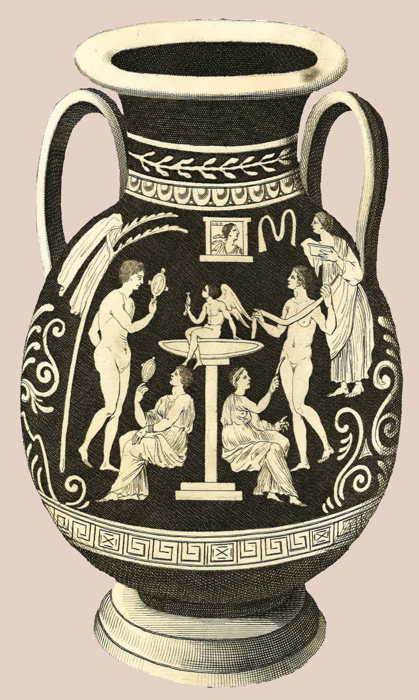 Greek Urn Print - Rose II