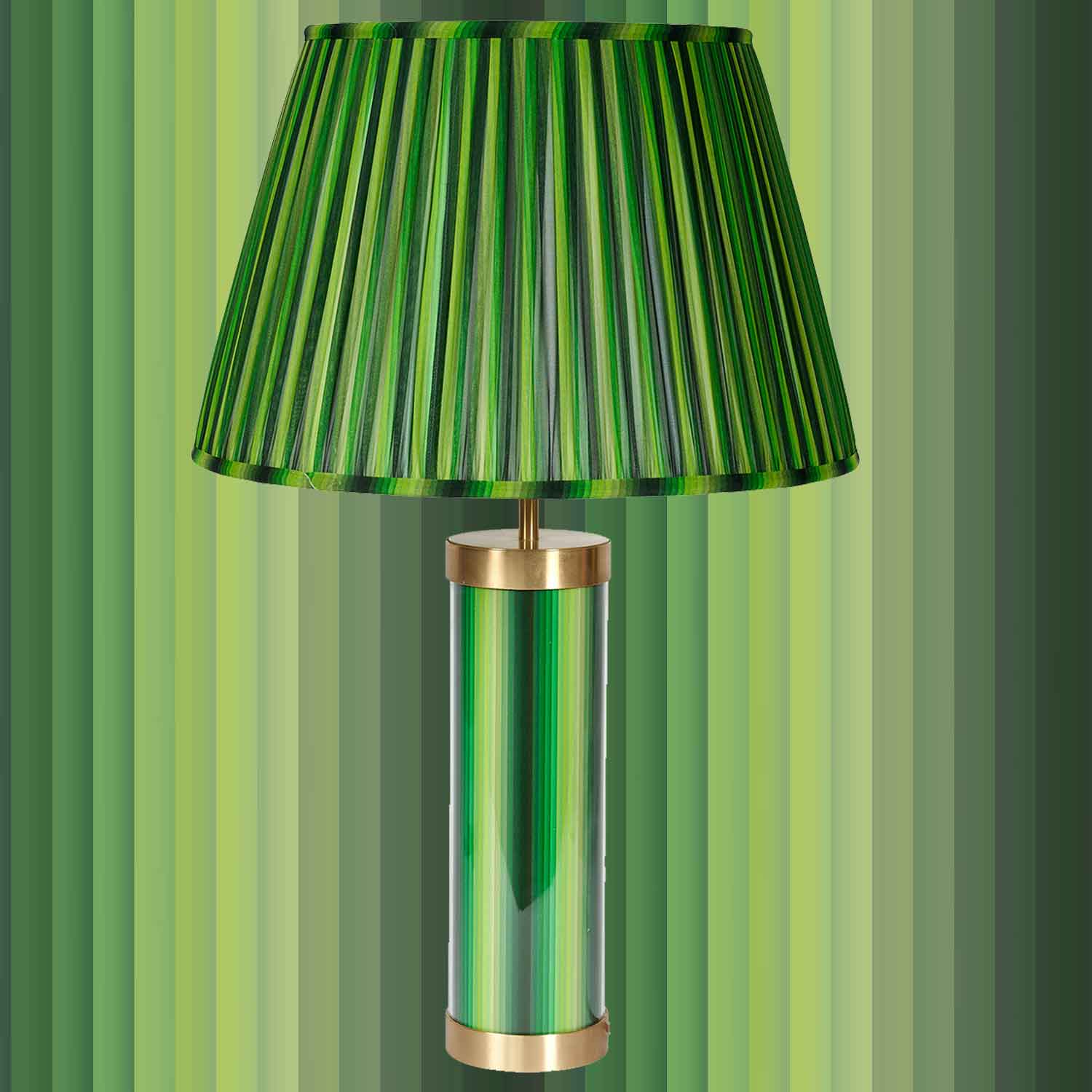 Brass lamp deals green shade