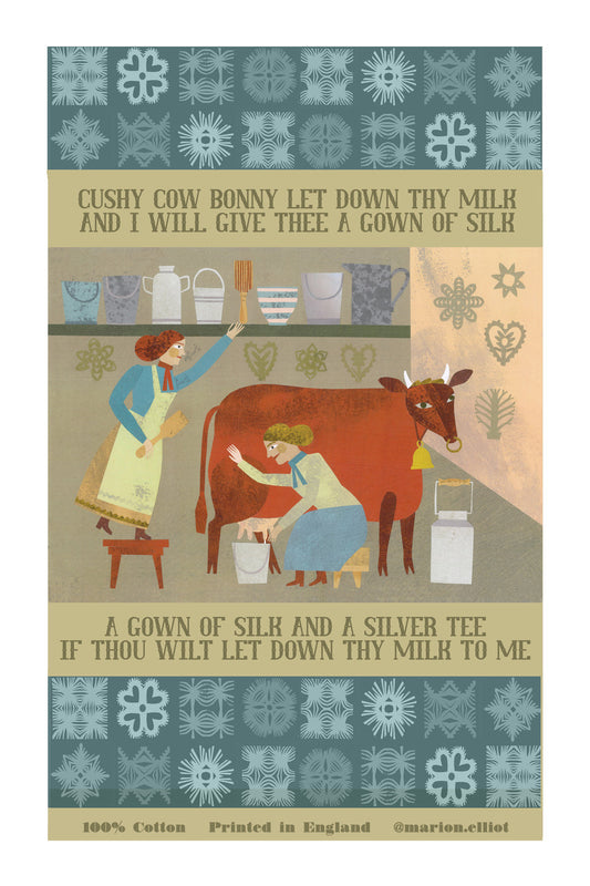 Cushy Cow Tea Towel By Marion Elliot