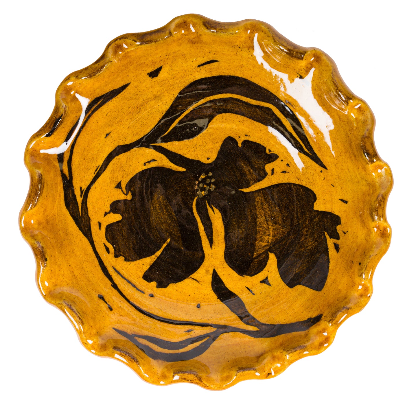Frilly Honey Floral Hanging Plate