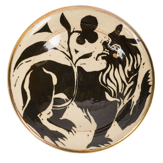 Lion with Gold Rim Hanging Plate