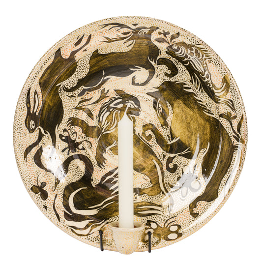 Gold Dot Beast Platter Sconce