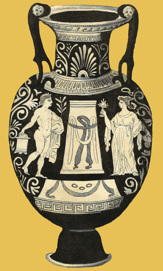 Greek Urn Print - Yellow