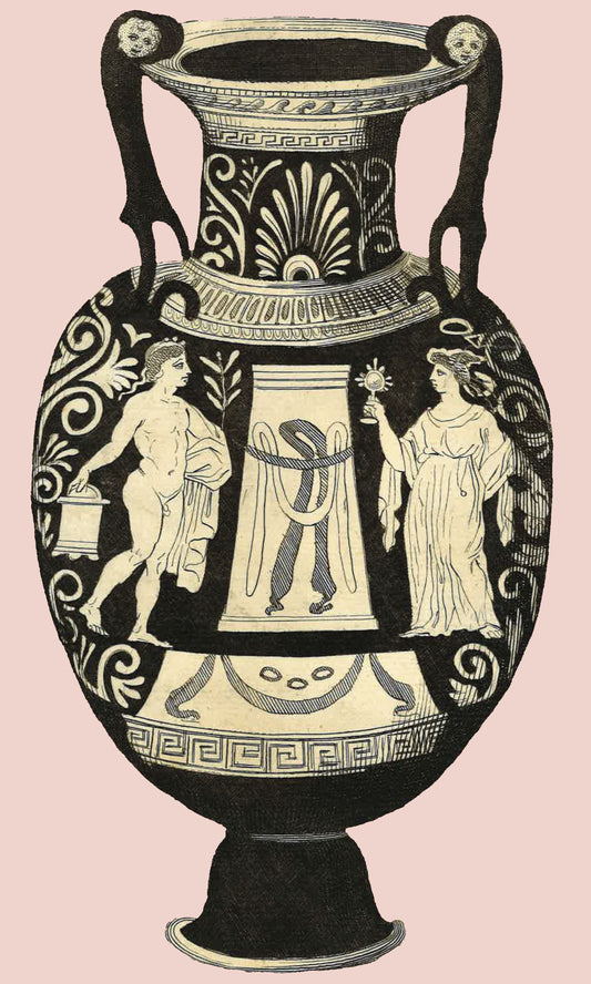 Greek Urn Print - Pink
