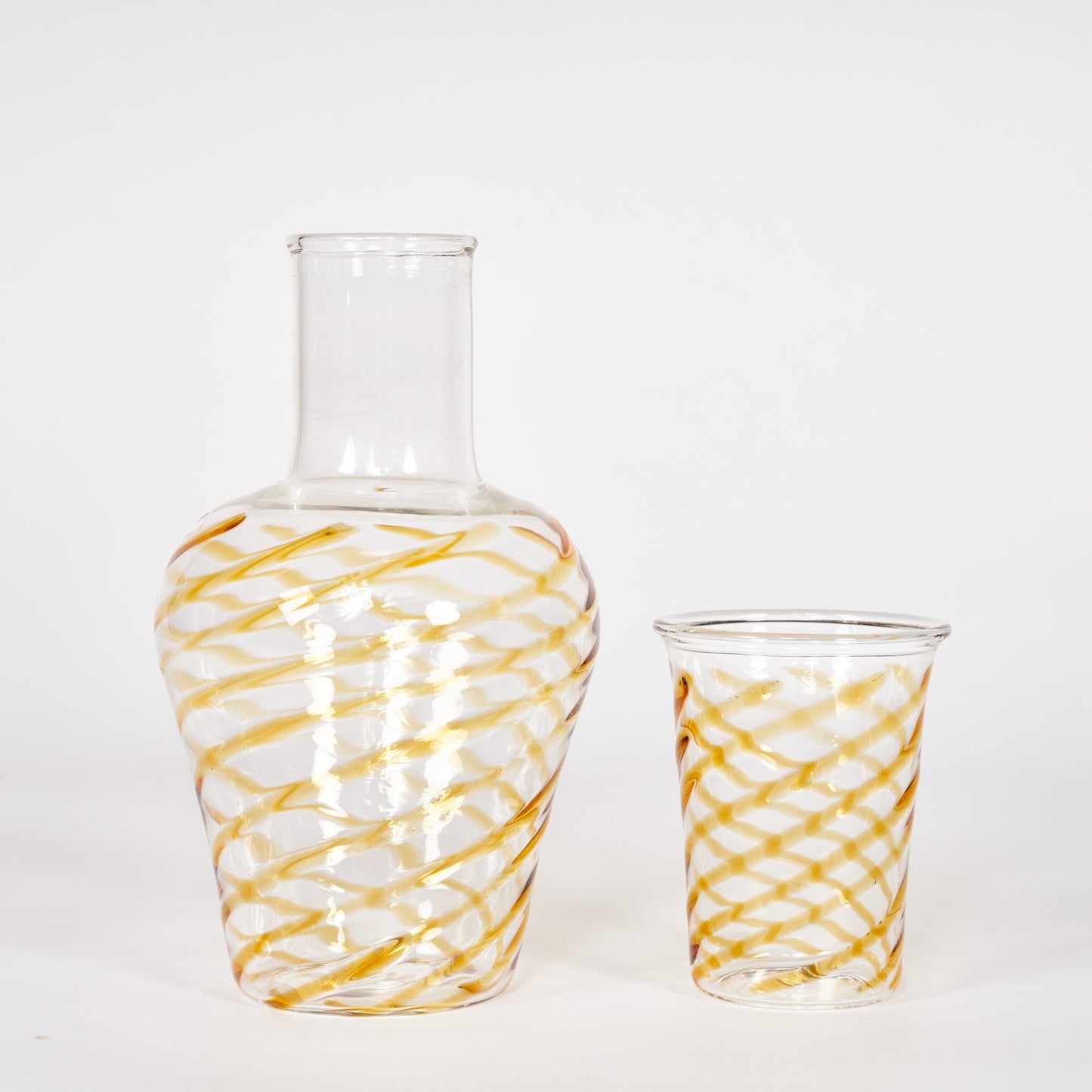 Swirl Carafe & Glass - Amber