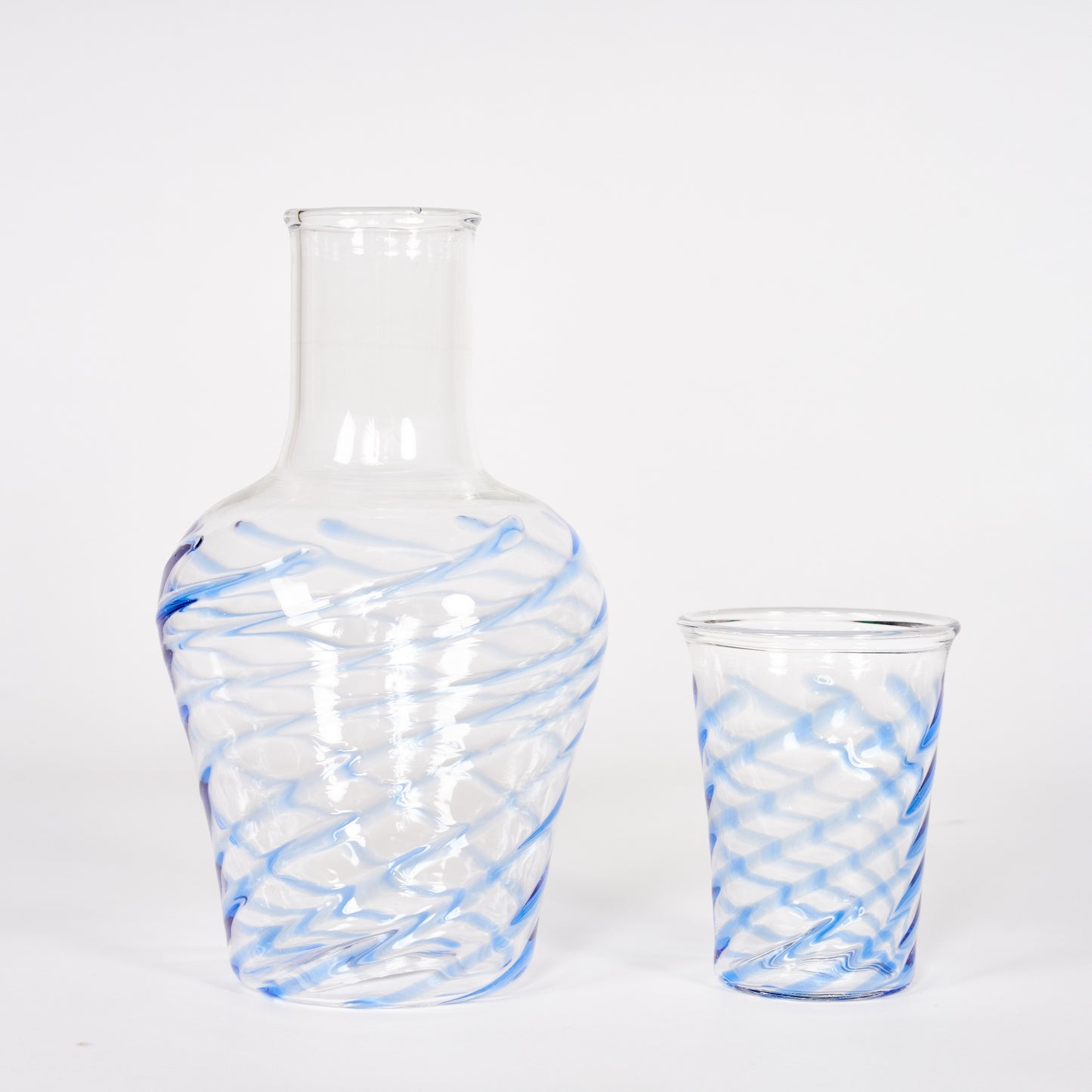 Swirl Carafe & Glass - Blue