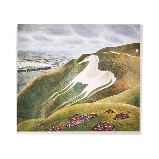 White Horse and Train by Eric Ravilious -  Greeting Card