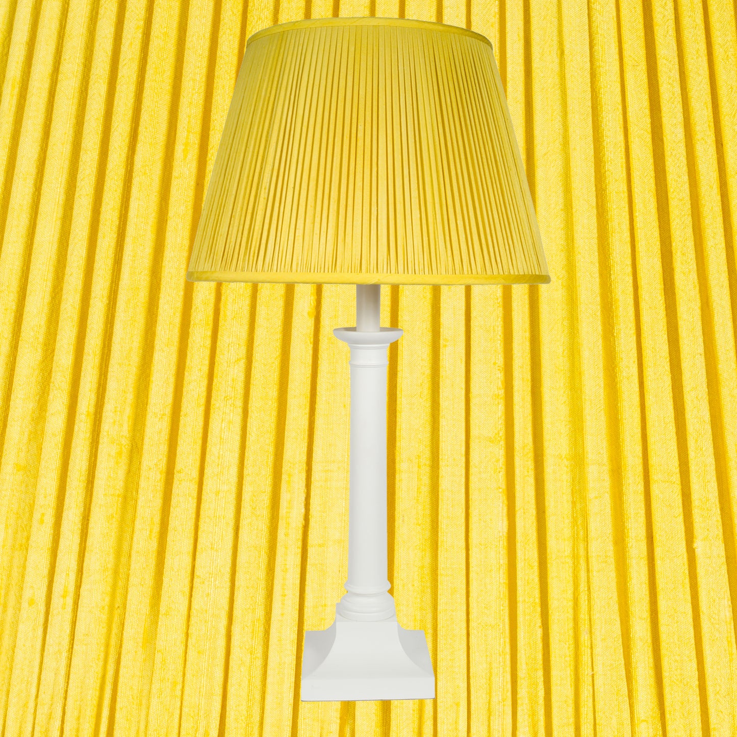 18" Natural Dyed Silk Dupion Lampshade - Yellow