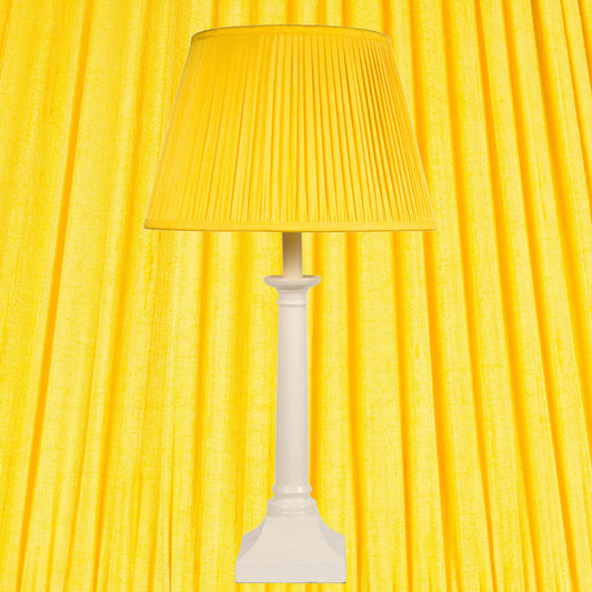 14" Natural Dyed Silk Dupion Lampshade - Yellow