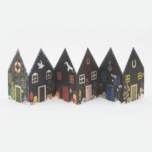 Fisherman's Huts Concertina Greeting Card