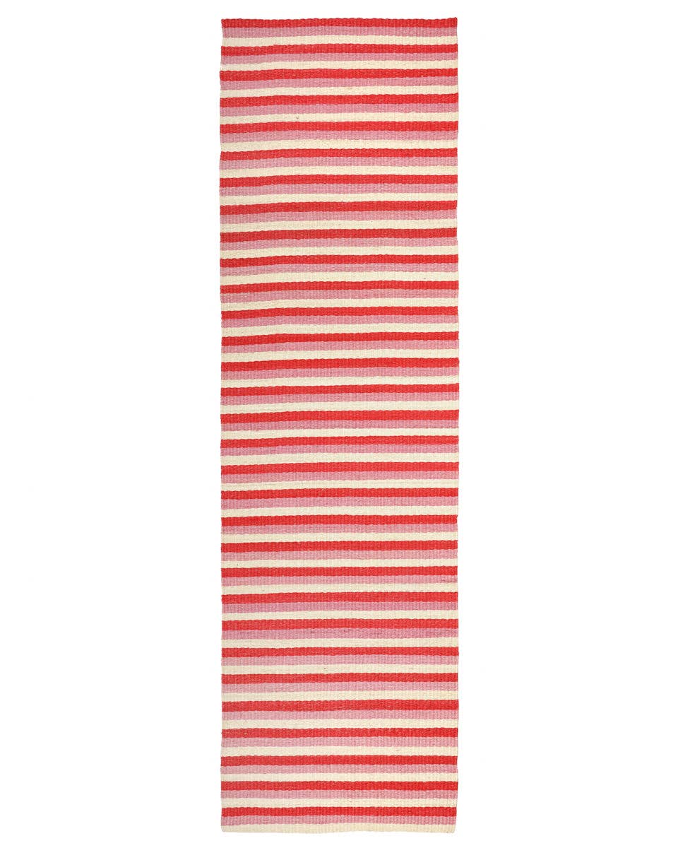 HEKIMA: Red, Vintage Pink & Natural Woven Sisal Runner