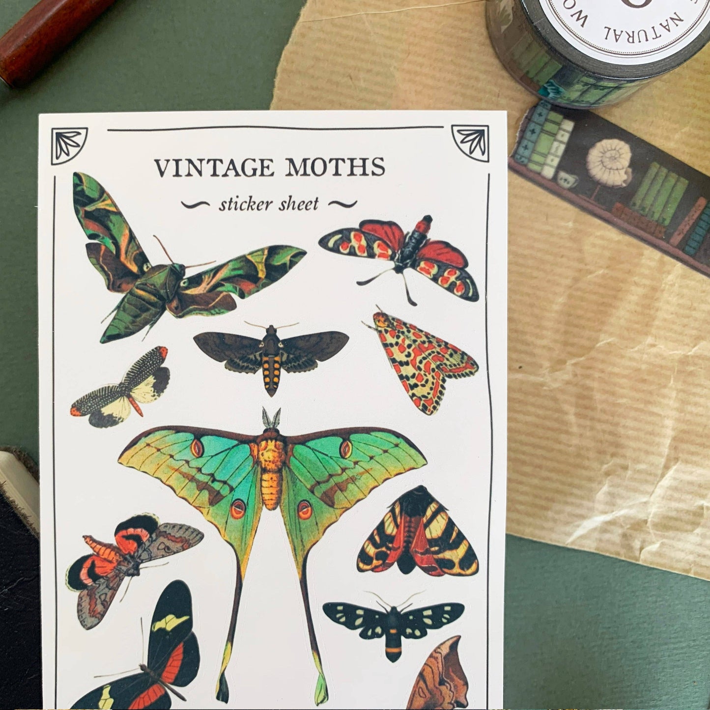 Vintage Moths Sticker Sheet