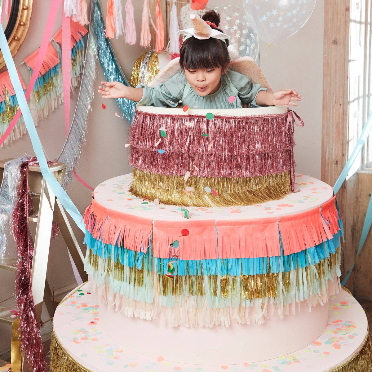 Pink Tinsel Fringe Garland - 6ft