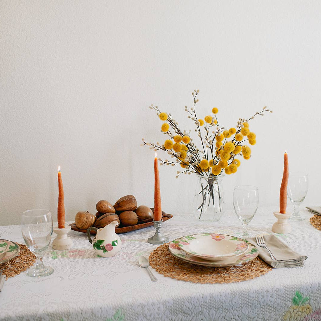 Carrot Beeswax Candles - Pair