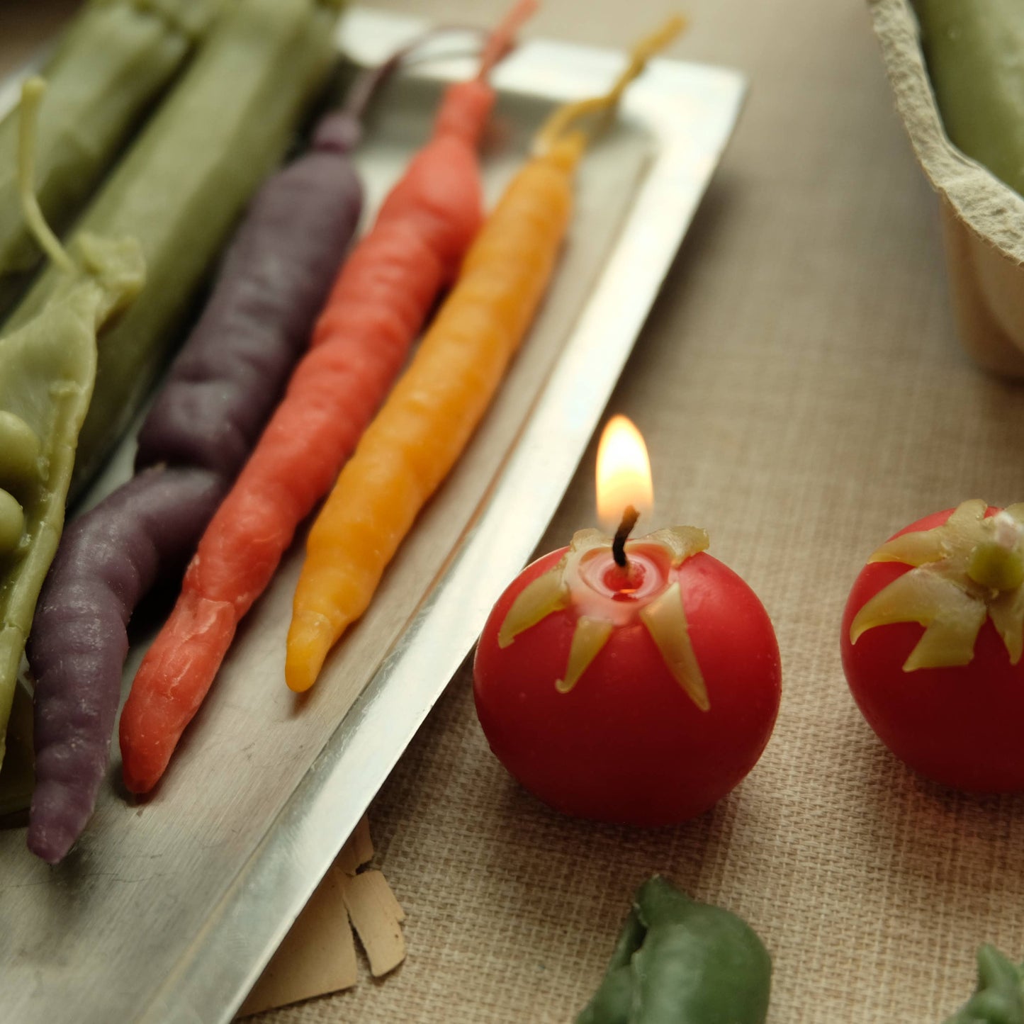  Happy Tomato Birthday Candles - set of 8