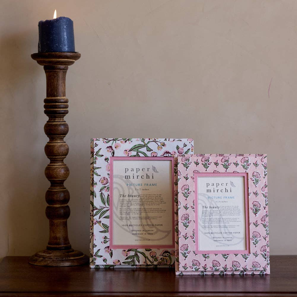 Block Printed Picture Frame - Song Birds