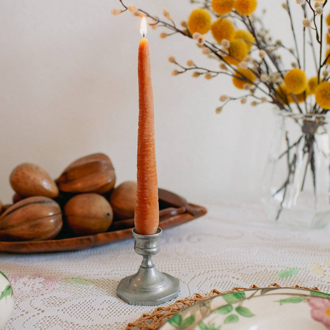 Carrot Beeswax Candles - Pair
