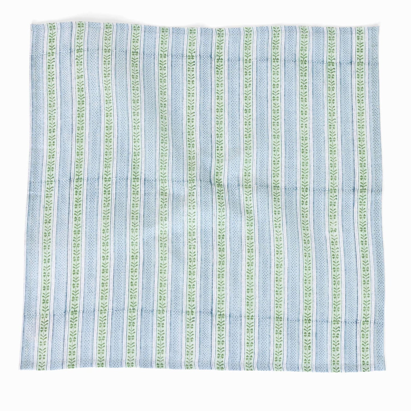 Block Printed Linen Napkin Set Of 2: Mint/Sky Rhea
