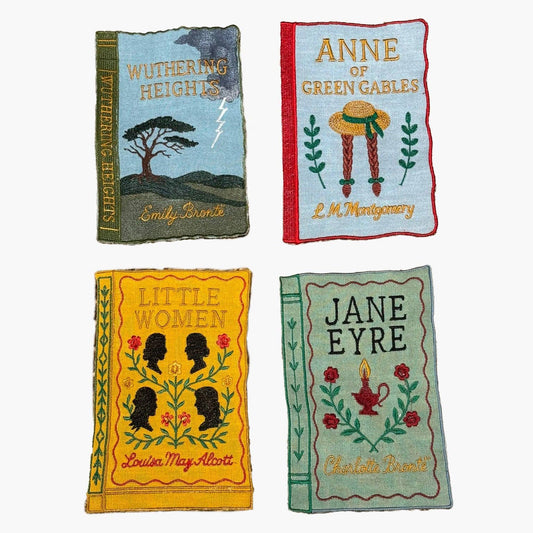 Literary Heroines Embroidered Cocktail Napkins, Set of 4