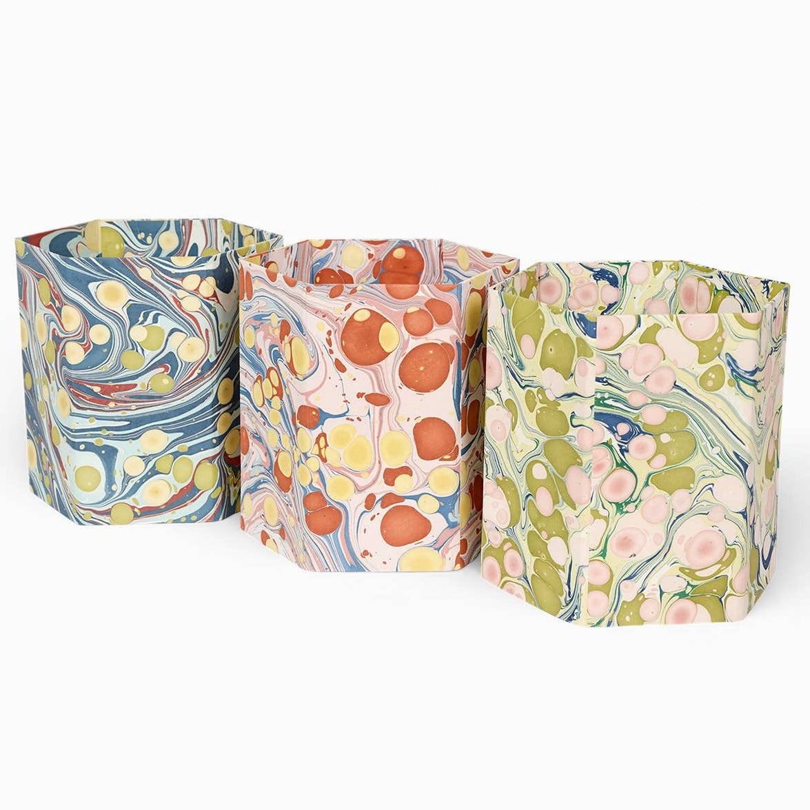 Marbled Hexagon Collapsible Basket - Twilight Pebble