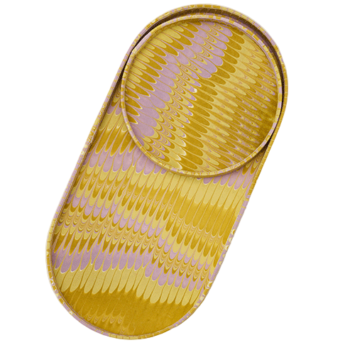 Hand Marbled  Desk Tray Set