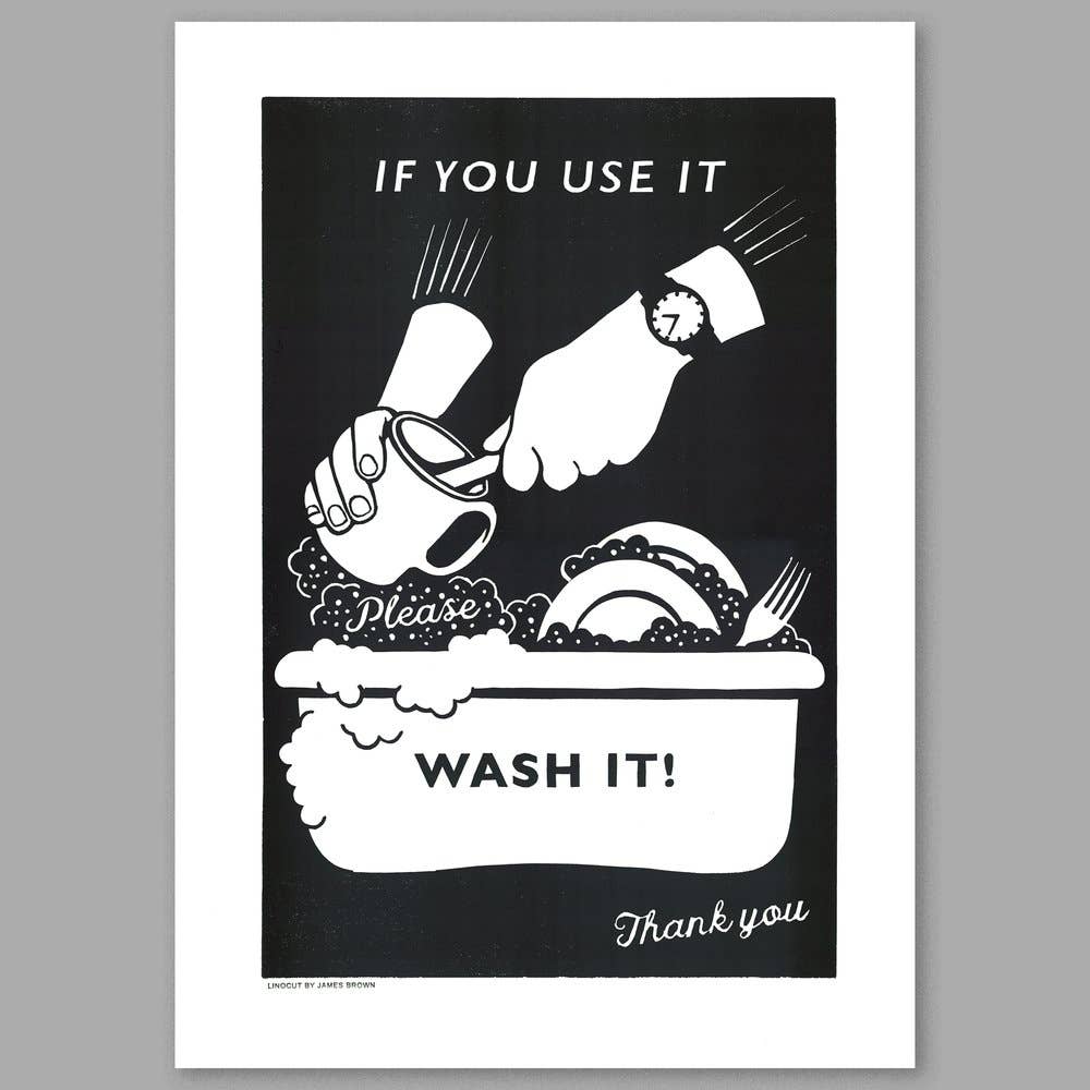 DISHES Linocut Print