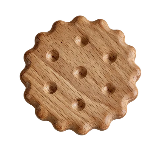 Round Wooden Biscuit Coaster: Beech