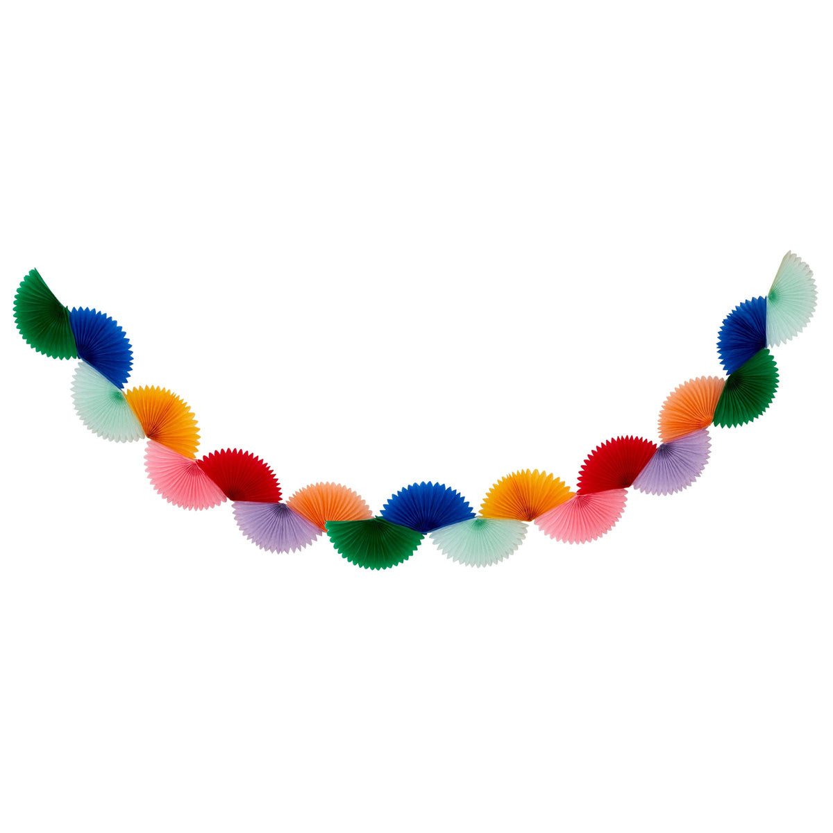 Rainbow Fan Garland - 8ft