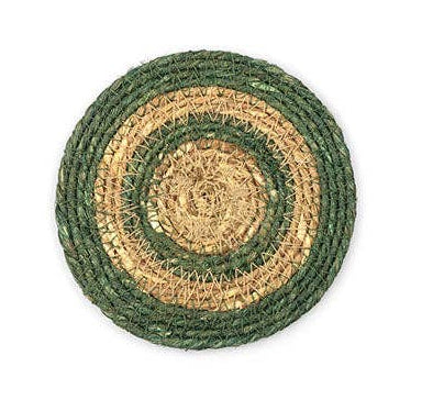 Seagrass Coaster - Olive Green / Natural: 4