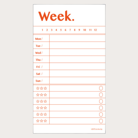 Paperian Lists To Live by 'Weekly' Memo Pad