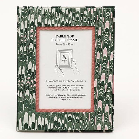 Marbled Picture Frame: Green Mountain