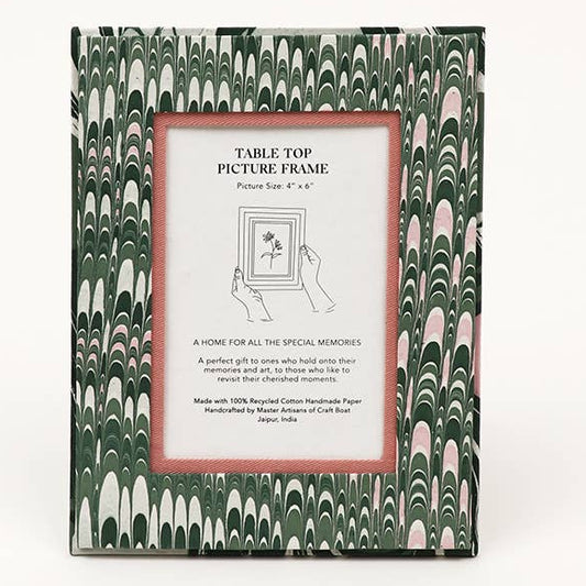 Marbled Picture Frame: Green Mountain