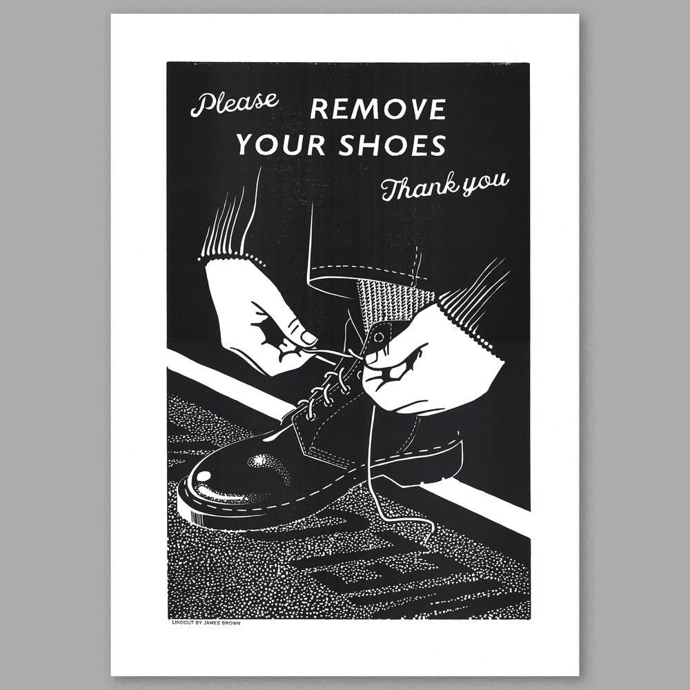 SHOES Linocut Print