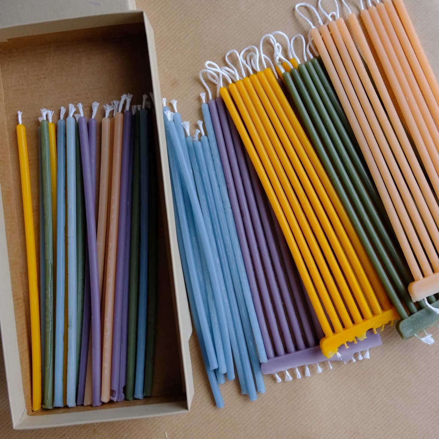 Slender Botanical Beeswax Candles - Pack of 15