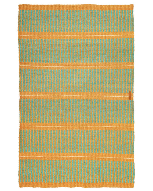 GALANA: Small Mustard & Turquoise Woven Sisal Rug