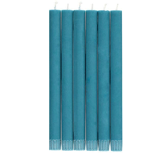Petrol Blue Dinner Candles - Pack of 6