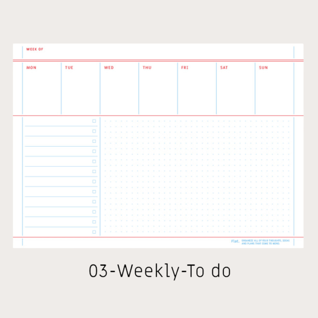 Paperian Flat A5 'Weekly' To-Do Notepad
