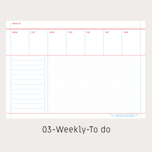 Paperian Flat A5 'Weekly' To-Do Notepad