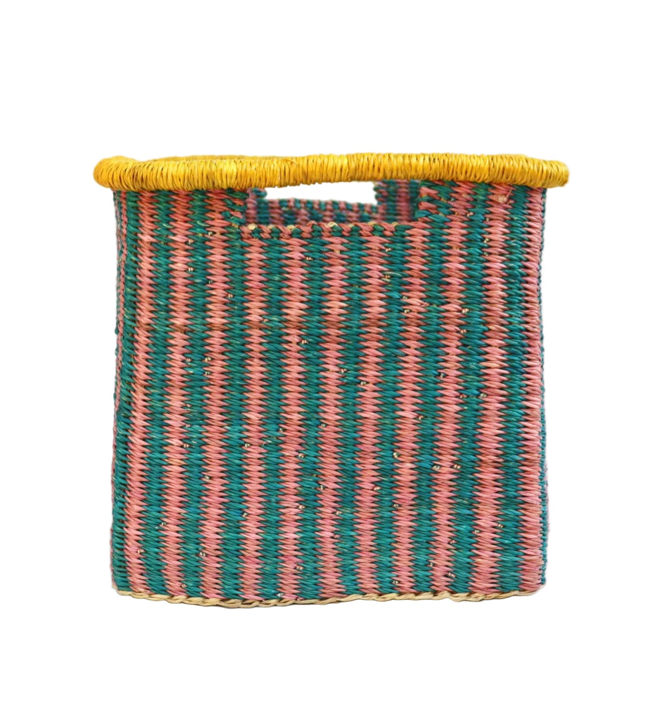 Turquoise, Pink, Yellow Rectangle Storage Basket - Small