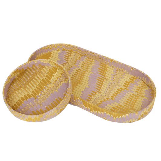 Hand Marbled  Desk Tray Set