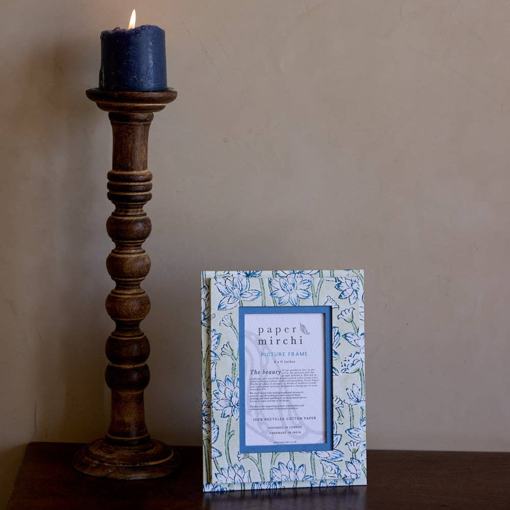 Block Printed Picture Frame - Lotus