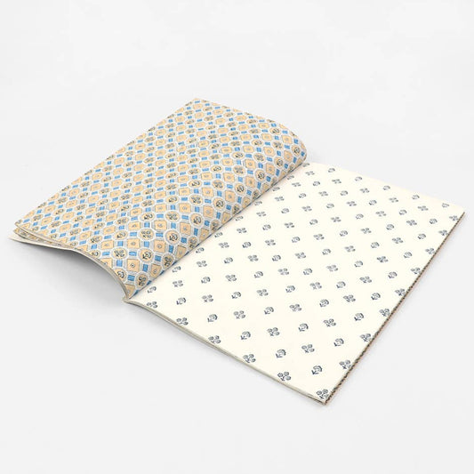 Block Printed Wrapping Paper Set - Blue