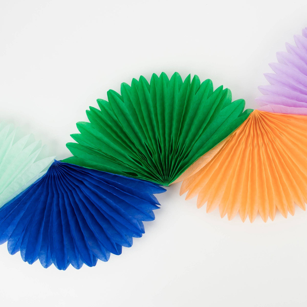Rainbow Fan Garland - 8ft