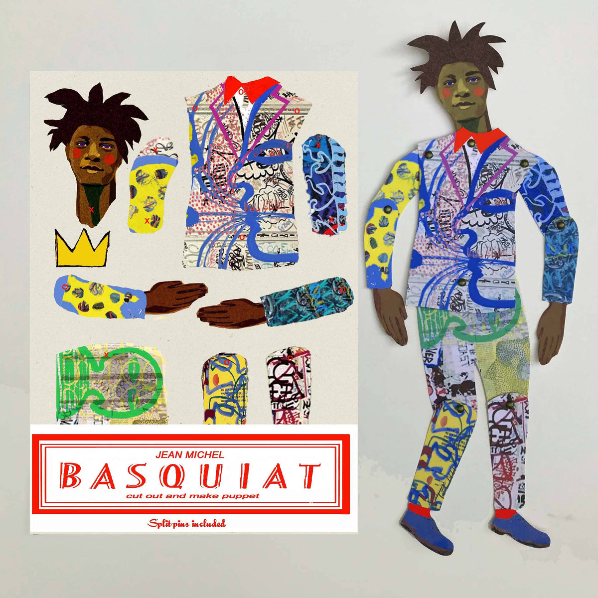 Cut & Make Paper Puppet - Artist Series - Jean Michel Basquiat