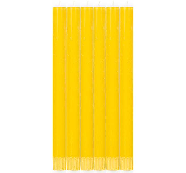 Bunting Yellow Dinner Candles - Pack of 6
