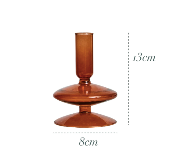 Amber Glass Candlestick