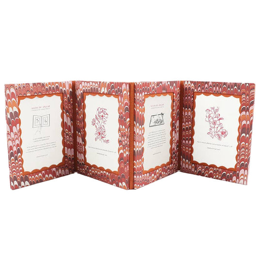 Accordion Picture Frame - Marbled: Pebble/Mountain Red