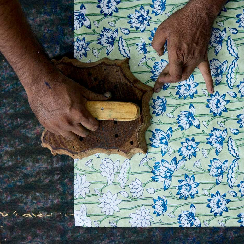 Block Printed Picture Frame - Lotus